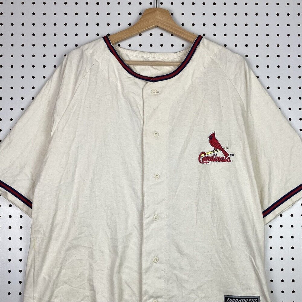 St Louis Cardinals Logo Athletic Jersey Sz Large NWT Vintage Cream Off White 90s